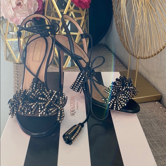 Aquazzura Wild crystal sandal 105 size 35 1/2 NWT - Picture 2 of 6